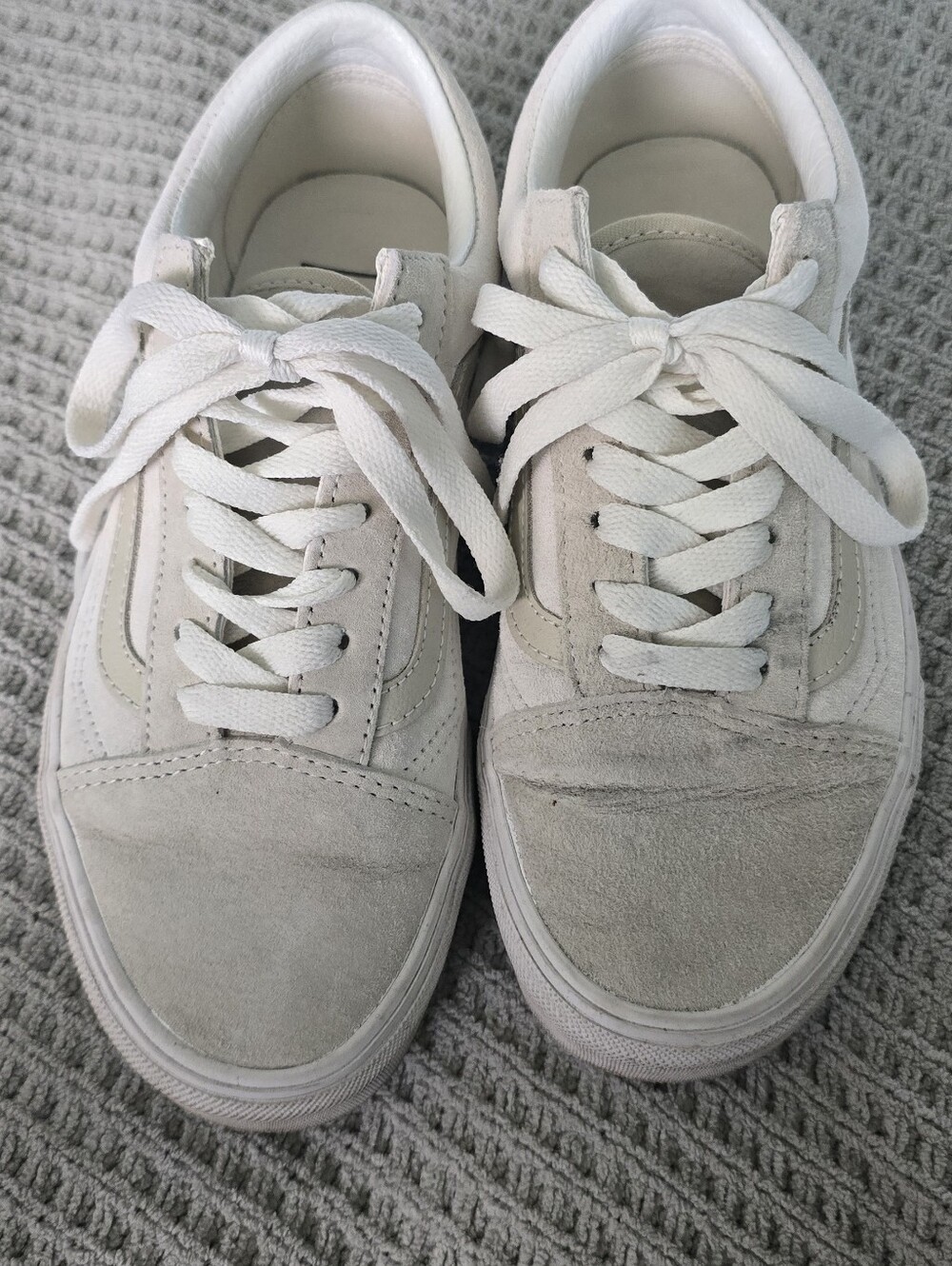 Vans Casual Suede & Canvas Lace-Up Sneakers in Off-White